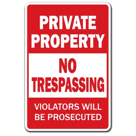 Amistad 8 x 12 in. Private Property No Trespassing Decal - Decalviolatorstay Out Do Not Enter Entry AM3891929